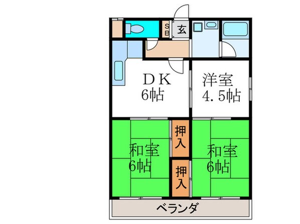 橋本マンションの物件間取画像